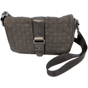 Vera Bradley Gray Quilted & Patent Leather Crossbody bag